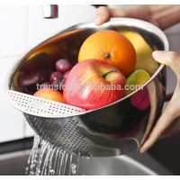 2 in 1 washing bowl colander for fruit vegetables salads drainer mixing bowl