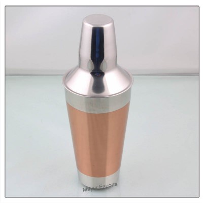 Stainless Steel Cocktail Shaker - Copper Finish in middle