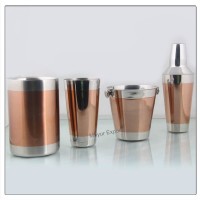 Stainless Steel Bar Set with Copper Finish