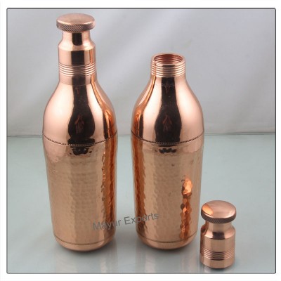 Copper Hammered Champagne - Water Bottle